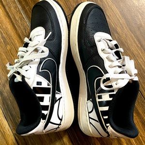 Nike Air Force 1 Low LV8 - Kids - Black & White  - 7Y